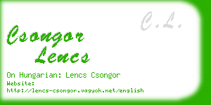 csongor lencs business card